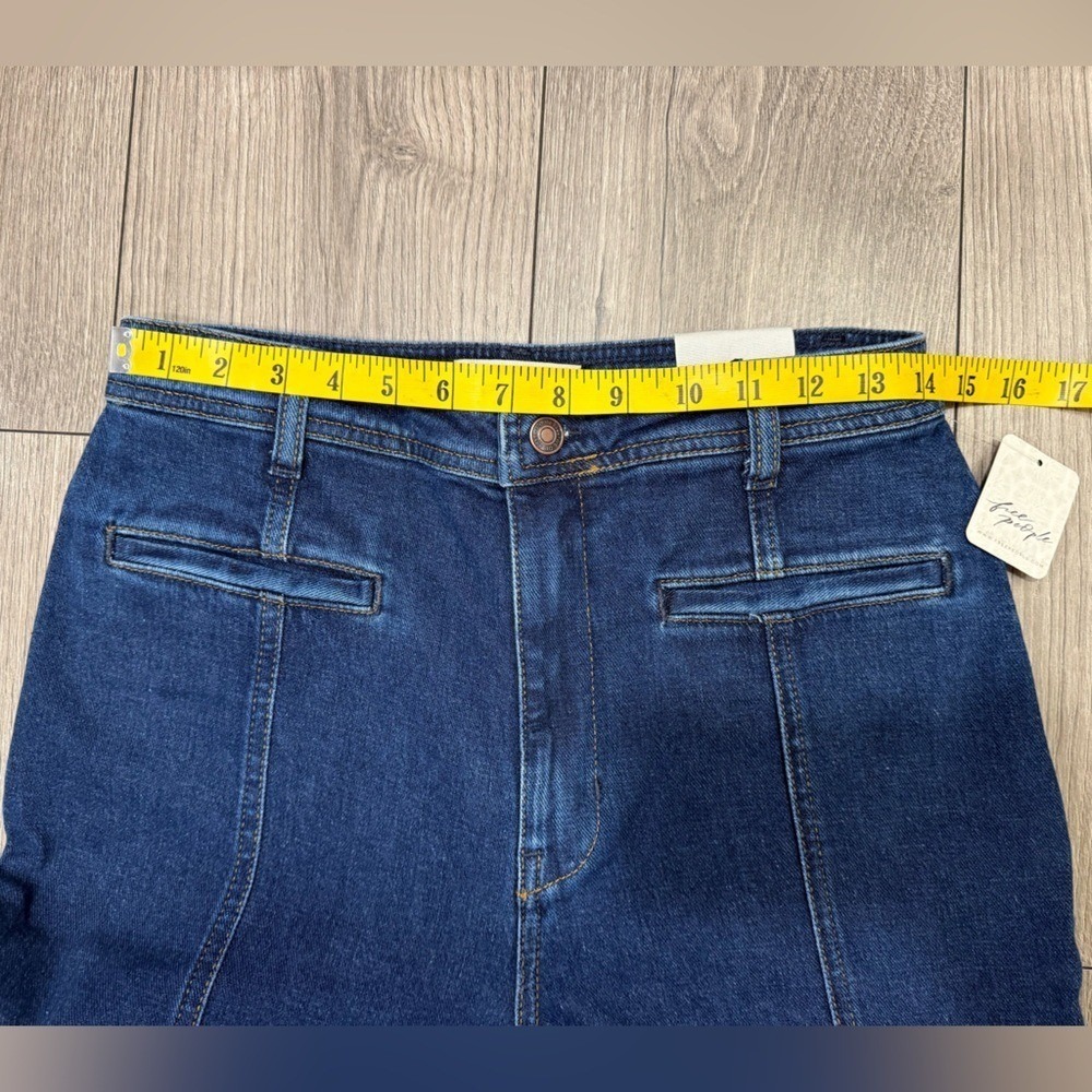 NWT Free People Firecracker Jeans Holiday Tartan Stars Blue Plaid Size 30 - Picture 10 of 13